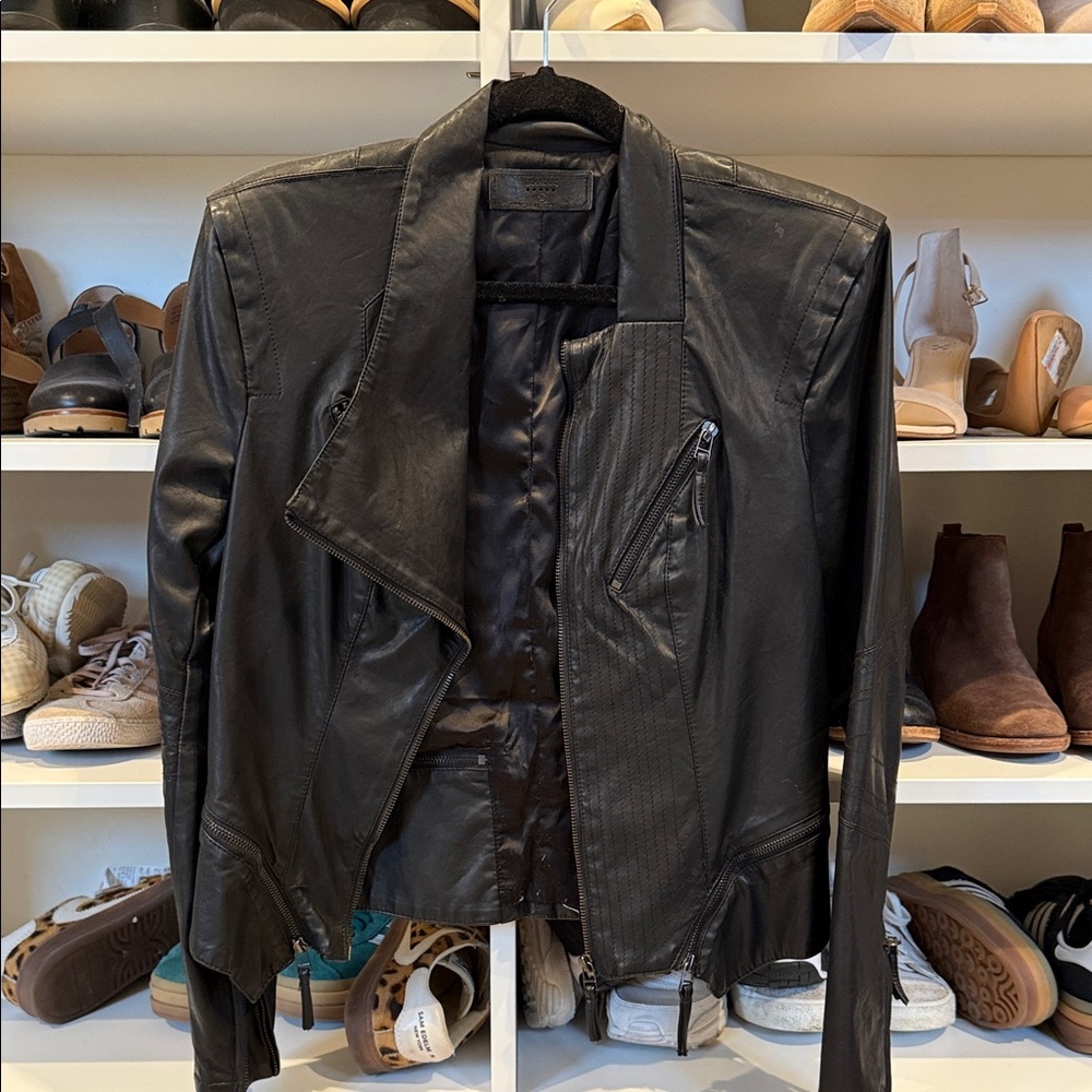 Blank NYC Asymmetrical Black Faux Leather Jacket